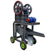 Concasseur à mâchoires mobile sur roues avec moteur, engrenage et PLC pour un concassage de roche à haute efficacité, capacité maximale de 10t/h