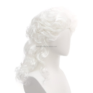 Parrucche JAMBALAYA per Avvocati e Giudici, Capelli Bianchi Lunghi e Ricci in Stile Barocco per Adulti, Cosplay, Feste, Halloween, Vendita all'Ingrosso di Parrucche - Product Image 4