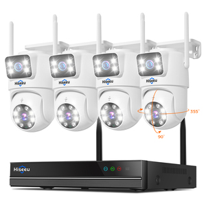Kit de caméra de sécurité sans fil IP PTZ à double objectif H.265 2.4G/5G 3MP+3MP 16 canaux NVR avec audio bidirectionnel pour la maison, système de caméra de sécurité extérieure - Product Image 1