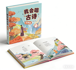 Livre sonore interactif de poésie chinoise classique : appuyez pour redécouvrir des mélodies anciennes – Pages en carton rigide - Product Image 1