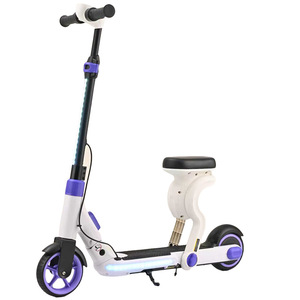 Trottinette électrique pour enfants avec siège, batterie 24V2.5AH rechargeable, pliable, grandes roues, hauteur réglable, rouge - Product Image 4