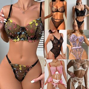 批发散装情人节内衣供应商睡衣性感两件套蕾丝女式内衣套装 - Product Image 6