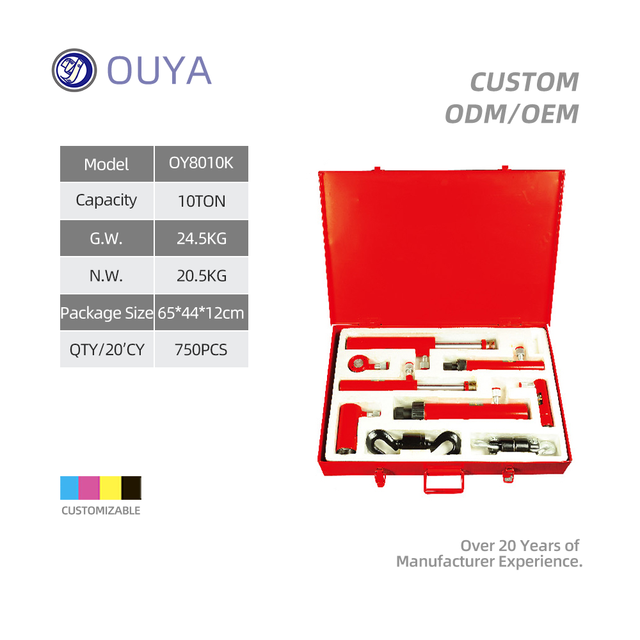 OEM/ODM 10Ton Hydraulic Jack Portable Metal Pull Back Ram Repair System Kit for Car Repair Tool
