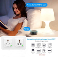 SZMYQ Tuya WiFi prise de courant intelligente 16A prise universelle avec commande vocale Alexa prises électriques domestiques intelligentes et moniteur d'alimentation