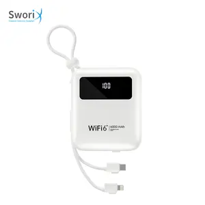 4G Sim Router Pocket WiFi 6 6000mAh Portable Mifis 4G Lte Wireless Mobile Modem Hotspot for Travel