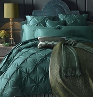 Parure de Lit Poly/Coton Draps de Lit en Coton Hôtellerie Ensembles de Couette Unis 3/4/6/7/8 Pièces pour Maison et Hôtel