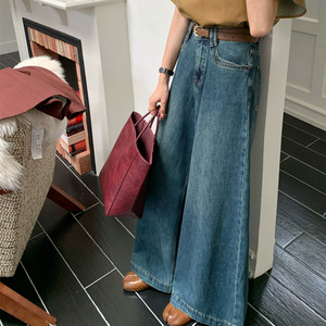 <span class=keywords><strong>Pantaloni</strong></span> Denim a Gamba Larga da Donna Realizzati in Tessuto Alla Moda, Trendy, Retrò e Casual, Comodi, <span class=keywords><strong>Morbidi</strong></span> e Traspiranti - Product Image 1