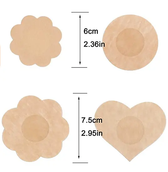 Miếng Dán Núm Vú Tự Dính Miếng Lót Áo Ngực Miếng Bọc Núm Vú Bằng Satin Dùng Một Lần Miếng Dán Ngực Hình Dạng Khác Nhau