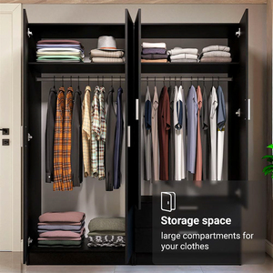 <span class=keywords><strong>Armario</strong></span> de Dormitorio con Estantes y Espacio para Colgar, Mueble Organizador de Ropa de Madera - Product Image 2