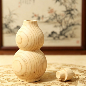 Ornement en bois creux en forme de calebasse, élégant et raffiné, pièce unique en bois de pêche, décoration d'intérieur, cadeau de déménagement - Product Image 3