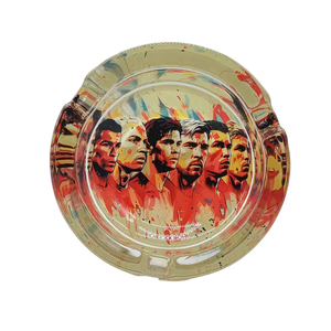 USA Stock 6Pcs Football Star Glass Ashtray Set Themed Square Glass Ashtrays Display Box Smoking Accessories - Product Image 5