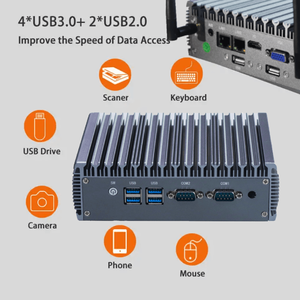 คอมพิวเตอร์ขนาดเล็กโปรเซสเซอร์พีซีไม่มีพัดลมในคอร์ I3-5th พร้อม6USB 2LAN 2COM HD1แผงควบคุมอุตสาหกรรม VGA - Product Image 4