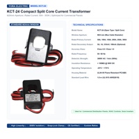 Transformateur de courant à noyau divisé KCT-24 100/5A, trou de 24 mm, classe 0.5, capteur de courant AC, en stock, expédition rapide