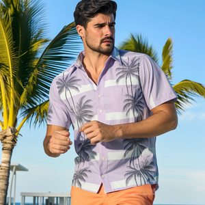 Men Kids <strong>Boys</strong> Striped Button Down <strong>Shirt</strong> Short Sleeve <strong>Hawaiian</strong> <strong>Shirt</strong> Casual Summer Beach <strong>Shirts</strong> with Pocket - Product Image 3