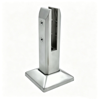 Colonne de balustrade en verre moderne en acier inoxydable 304, réglable pour installation au sol, facile à installer, étanche et antirouille