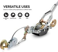 Outil de câble d'alimentation robuste avec câble de treuil à main à double engrenage Extracteur de treuil de palan automobile