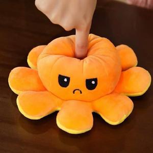 Usine en gros de haute qualité vente chaude bas quantité minimale de commande animaux en peluche jouets pieuvre Flip réversible en peluche pieuvre oreiller - Product Image 6