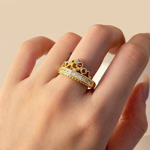 Bague en argent 925 FOXI, fabricant de bagues couronne de princesse et de reine, bague de promesse en CZ, bijoux pour remise de diplôme, commémorations et anniversaires, argent 925 - Product Image 5