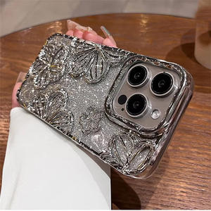 Funda DE PROTECCIÓN DE TPU suave electrochapada 3D 2 en 1 funda de teléfono móvil con flor brillante para iPhone X Xr Xs Max 6/7/8 Plus G 7/<span class=keywords><strong>8G</strong></span> - Product Image 4