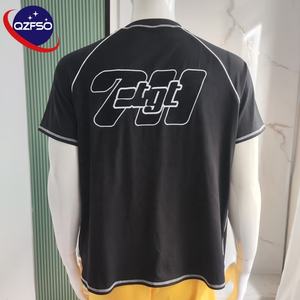 Qzfso เสื้อยืดผู้ชายโอเวอร์ไซซ์300แกรมปักลายผ้าฝ้ายเสื้อยืดกราฟิกเฮฟวี่เวทสำหรับผู้ชาย - Product Image 1