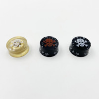Bouton de potentiomètre transparent en acrylique en forme de crâne pour guitare électrique LP SG, bouton rond de contrôle du volume et du tonalité pour guitare et basse