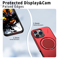 Coque antichoc 2-en-1 en TPU souple et PC rigide avec support rotatif à 360° pour iPhone 18 Pro Max, 17, 16, 15, 14, 13, 12 – Modèle mignon pour homme
