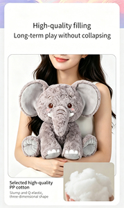 Peluche Elefantino di Compleanno, Morbido Giocattolo da Spremere, Copertina Ricamata in Rete, Decorazione da Scrivania Rilassante, Regalo per Bambini - Product Image 6