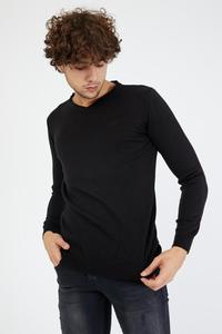 Best Selling Wholesale <b>cheap</b> Hot sale Black One Crew Neck Plain Black Sweater - Product Image 3