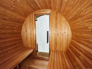 L'évasion ultime dans le jardin : sauna en forme de baril haut de gamme pour 6 personnes avec une fenêtre panoramique spacieuse - Product Image 5