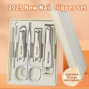 Elegante <span class=keywords><strong>Set</strong></span> di 7 Pezzi per Manicure e Pedicure, Kit da Viaggio Professionale in Acciaio Inossidabile Bianco - Product Image 2