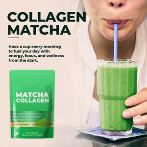 Kollagen-Matcha-Peptide Kollagen-Matcha-Pulver Bio-Grünsaftpulver Meeresprotein-Matcha-Pulver mit Kollagen Großpackung - Product Image 6