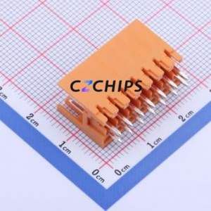 KF2EDGEV-3.5-2*7P Plug-in Terminal Block Through hole,P=3.5mm Connector Board-to-Board / Socket - Open 2x7P 3.5mm Orange - Product Image 2