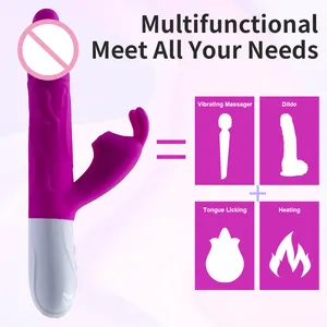 Hot Sale Waterproof Clitoral Stimulation Warm Heating Smooth Pluggable Massager Vibrator Rabbit For Female Masturbation