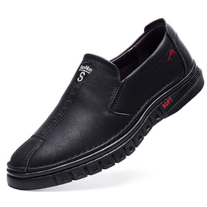 Men's <b>Height</b> <b>Increasing</b> Breathable Soft Sole Leather <b>Shoes</b> Casual Slip On Cowhide Business Low Heel 1-3cm Wenzhou Origin - Product Image 3