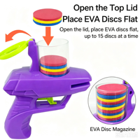 Jouets de lancer interactifs d'extérieur pour enfants en EVA, mini pistolets en plastique, lanceurs de disques en mousse, cadeaux pour garçons, vente en gros