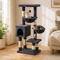 Arbre à chat interactif multi-niveaux moderne en peluche du fabricant