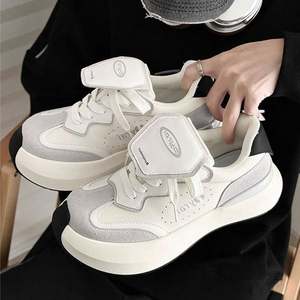New Trendy Limited Edition <b>White</b> Ladies' Platform High <b>Heeled</b> <b>Lace</b>-<b>up</b> Couple's Sporty Casual Winter Shoes Matte Decoration PU - Product Image 2