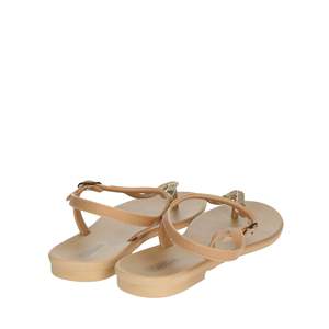 Sandalo piatto da donna Grendha 17873 beige con cinturino a T e dettagli ricamati - Product Image 3