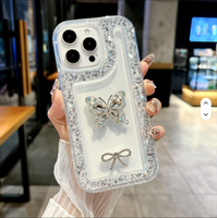 Pour iPhone 17 Pro Max coque de téléphone Simple cristal diamant papillon housse de protection Compatible pour iPhone 16 15 14 13 coque de téléphone