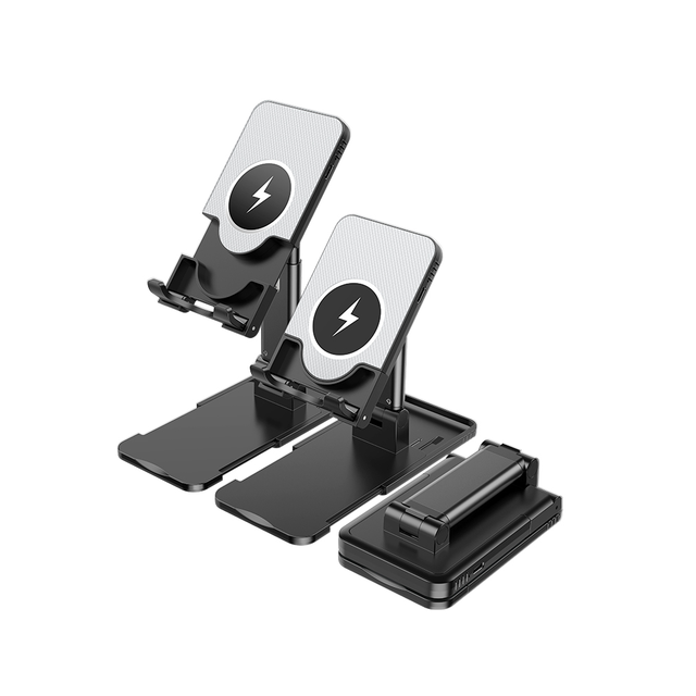 NEWQI Foldable Wireless Fast Charger Stand PD OVP Protection Type-C Input 5V/2A 15W Output Smartphones Tablets