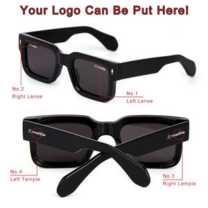 Retro vuông Acetate Sunglasses đối với phụ nữ biểu tượng tùy chỉnh chất lượng cao cổ điển phân cực Trắng/Vàng Trung Quốc bán buôn - Product Image 6