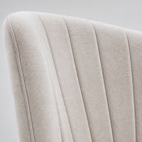 Chaise élégante en tissu rembourré, dossier capitonné, sans accoudoirs, pieds en métal, siège rembourré, chaise de salle à manger de luxe
