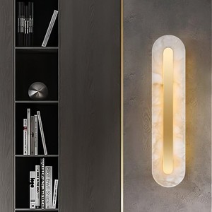 Modern Minimalist Marble <b>Wall</b> Lamp Led <b>Light</b> Source E27 <b>Switch</b> Control For Living Room Bedroom Hotel Decor - Product Image 2