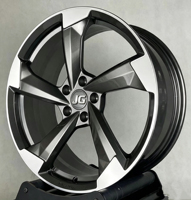 Jantes forgées monobloc JG Brand 6061-T6, finition polie miroir, 5 branches, design concave profond, pour Mustang, Camaro, BMW, AMG