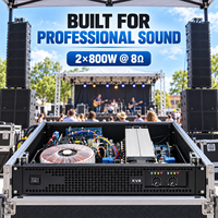 Amplificateur audio de classe H 2 canaux 800W à 8 ohms KV8, amplificateur de puissance PA 2U pour montage en rack, pour salles de concert, clubs de karaoké et enceintes
