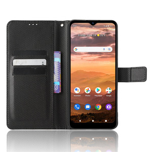 Étui portefeuille de luxe en cuir PU à motif diamant pour téléphone AT&T Motivate Max (U668AA) / Cricket <span class=keywords><strong>Ovation</strong></span> 3 - Product Image 5