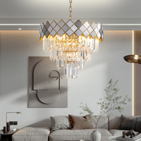 Lustre en aluminium de luxe Offre Spéciale, lustre moderne en cristal chromé argenté