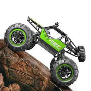 RC Cars Remote Control Car Off Road Monster Truck Metal Shell 2WD Dual Motors LED Headlight Rock Crawler Toys For Child Gifts