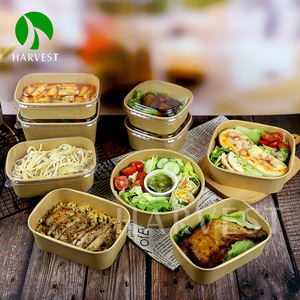 Envases de Papel Kraft para Comida Rápida, Cuadrados y Redondos, para Ensaladas, con Tapa, de Fabricantes - Product Image 2