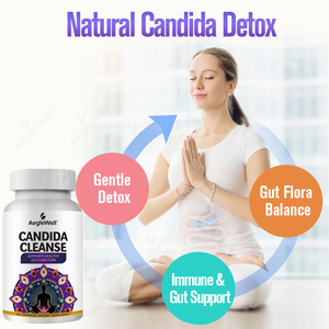 Fórmula AegleWell OEM Candida <span class=keywords><strong>Cleanse</strong></span> con Orégano, Ajenjo y Probióticos de 15B CFU para la Desintoxicación Intestinal, Control de Hongos y Equilibrio Digestivo - Product Image 6